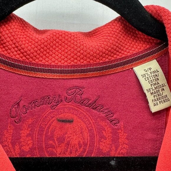 Tommy Bahama Shirt Mens Size S Pima Cotton Modal Polo 1/4 Zip Long Sleeve Red - Picture 7 of 10